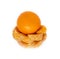 Big, ripe, bright, tangerine on a white background, juicy fruit on the isolated background. mandarin