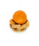 Big, ripe, bright, tangerine on a white background, juicy fruit on the isolated background. mandarin