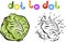 Big and ripe cabbage. Educational game for kids: connect numbers