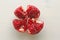 Big Ripe Red Granet or Garnet. Fruits of Red Ripe Pomegranate on