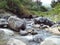 Big river with nice stream on the valley at the mountain