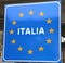 Big road sign with text ITALIA