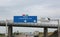 Big road signs on the busy French highway to go to Paris and Fon