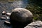 Big rock from a rocky beach in Correntoso Lake