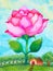 Big rose home sweet home garden watercolor painting illustration art
