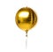 Big round gold metallic latex balloon for birthday party isolated on a white