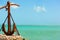 Big rusty anchor by the sea in Florida Keys