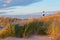 Big Sable Point Lighthouse and Dune Grass. Michiga