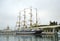 Big sailboat in the port of Malaga, Andalucia, Spain