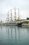 Big sailboat in the port of Malaga, Andalucia, Spain