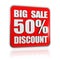 Big sale 50 percentages discount red banner
