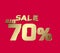 Big sale 70 percent 3Ds Letter Golden, 3Ds Level Gold color, big sales 3D, Percent on red color background, and can use as gold