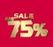 Big sale 75 percent 3Ds Letter Golden, 3Ds Level Gold color, big sales 3D, Percent on red color background, and can use as gold