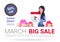 Big Sale On 8 March Banner Template International Women Day Discount And Promotion Concept