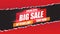 Big Sale banner speed light layout on red background with discount percents off. Template design for list, page, mockup brochure