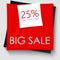 Big Sale Banner Template Design. Red Square Advertising Label