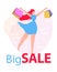 Big Sale, Best Price, Special Offer, Woman Buyer.