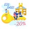 Big Sale for Family House Cartoon Advertisement