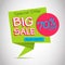 Big Sale green paper banner. Special offer. Up to