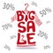 Big Sale lettering.Tee Shirt on hanger,falling