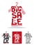 Big Sale lettering on tee shirt shape on hanger
