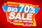 BIG SALE LIMITED TIME ONLY SPECIAL OFFER 70 % OFF JUST NOW word on red background illustration 3D rendering