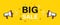 Big Sale with loudspeakers or megaphones on the sides. Big super sale marketing banner in yellow colors. Vector EPS 10