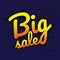 big sale made by neon type, vector illustration. Abstract veiolet background. Design concept. Cinema Signage Light Bulbs Frame