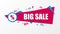 Big sale. Origami discount banner with percent. Vector
