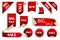 Big sale red labels. Vector set of tags for the promotion. Signs for exclusive discounts. Stock image