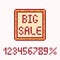 Big Sale sign. Pixel art style icon constructor