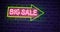 Big sale sign shows discount offer or promotion for products - 4k