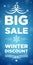 Big Sale winter discount and Snowflake in the middle