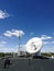 Big satellite parabolic dish for telecommunications