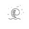 Big sea wave simple vector line icon. Symbol, pictogram, sign. Light background. Editable stroke