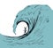 Big sea wave. Vector drawing