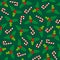 Big Seamless Pattern Holly And Candy Canes Dark Green Red White