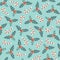 Big Seamless Pattern Holly And Candy Canes Turquoise
