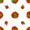 Big seamless pattern of a romantic bouquet of red roses and diamonds