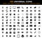 Big set of 100 universal black flat icons - business, office, finance, environment and technology