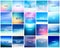 BIG set of 20 square blurred nature blue backgrounds number 2. With various quotes