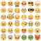 Big set of 36 emojis emoticons