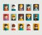 Big set of avatars profile pictures flat icons.