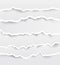 Big set of blank Torn paper sheets. Vector note pieces collection with sticky tape.