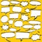 Big Set of Cartoon, Comic Speech Bubbles, Empty Dialog Clouds in Pop Art Style.