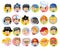 Big set of the different professions flat cartoon avatar characters. Group of workers isolated on white background.