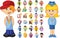 Big set of the different professions flat cartoon characters. Group of workers isolated on white background.