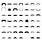 Big set of fake mustache icons. Gentleman and hipster moustaches collection