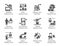 Big set of icons in flat style of automatic and manual production. 12 black web graphic pictograms. 64x64 Pixel Perfect