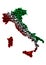 Big set of italian sights` silhouettes.